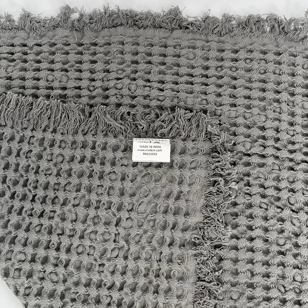 Mud Pie Gray Waffle Weave Cotton Napkin Set of 4